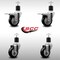 Service Caster 3.5'' SS Black Poly Swivel 1-7/8'' Expanding Stem Caster Set 2 Total Lock Brakes, 4PK SCC-SSEXTTL20S3514-PPUB-BLK-2-S2-178 - alternate 2